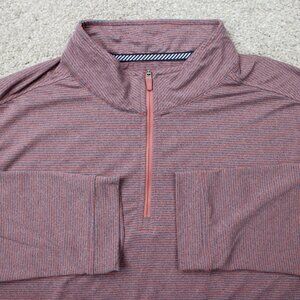 Southern Tide Sweatshirt Men XL Red/Blue Stripe Cruiser Micro Stripe Quarter Zip